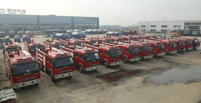 22辆国五2.5吨东风小多利卡水罐消防车质量检测全部合格待发车